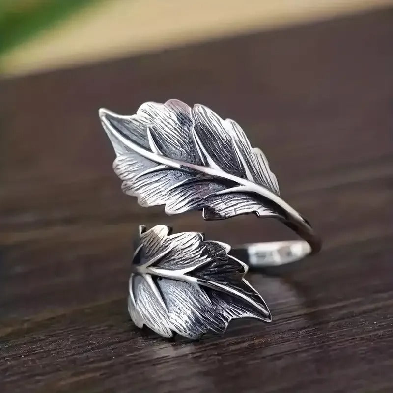 Anel ajustável elegante em prata vintage 925 de alta qualidade