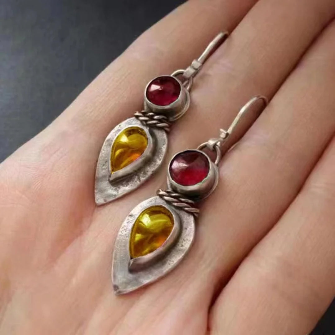 Brincos de vidro em chamas clássicos com inspiração vintage
