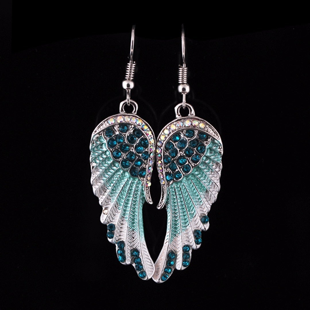 Brincos de anjo de cristal cintilante para um visual celestial