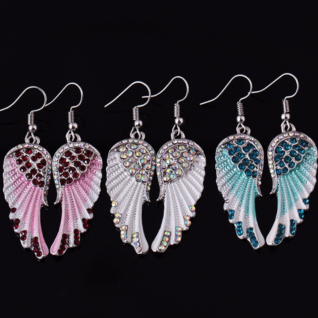 Brincos de anjo de cristal cintilante para um visual celestial