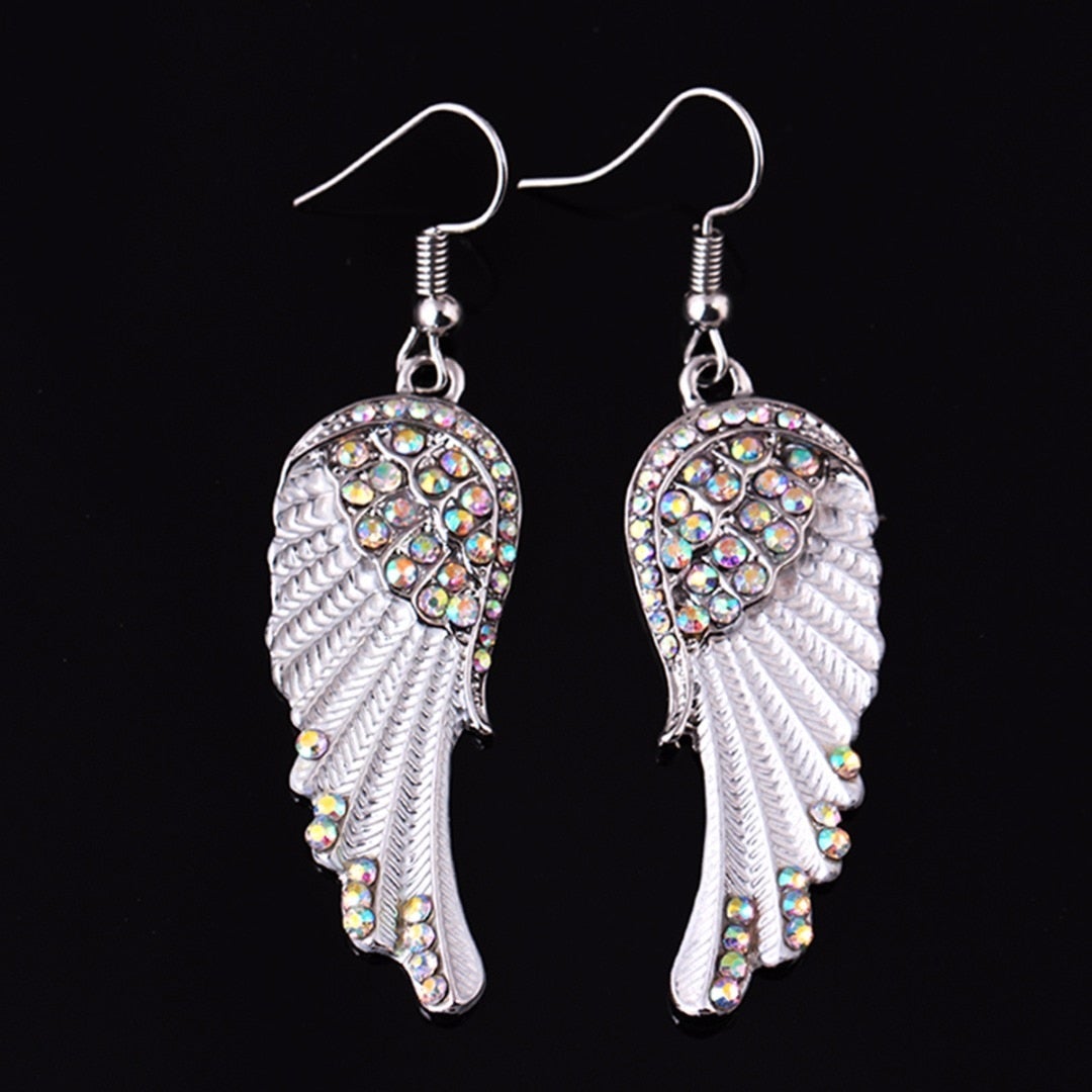 Brincos de anjo de cristal cintilante para um visual celestial