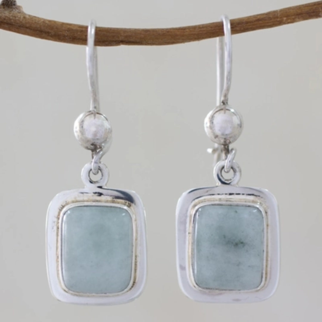 Brincos vintage quadrados elegantes em azul sofisticado feitos de prata esterlina de alta qualidade