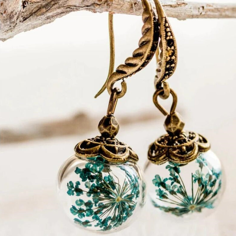 Brincos de Cristal Vintage Delicados com Motivo de Flor