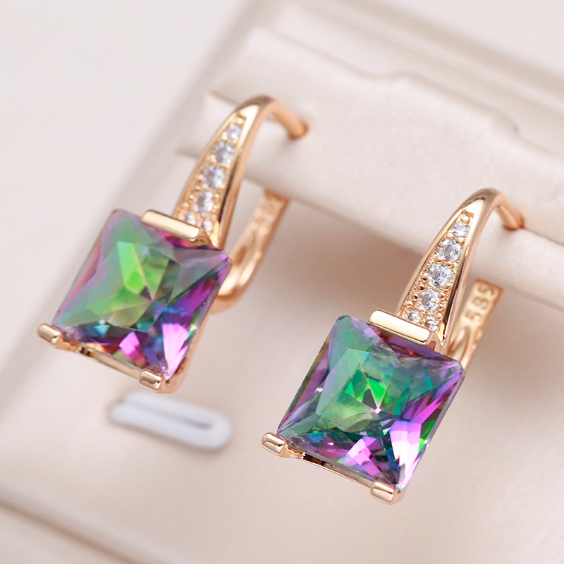 Brincos de Cristal Multicolor Encantadores para um Toque Elegante