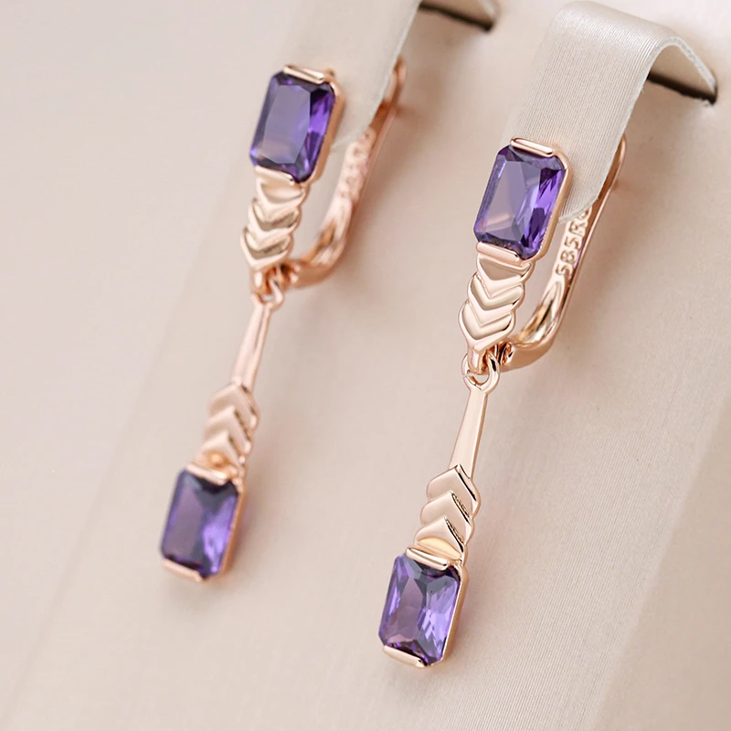 Brincos de cristal violeta elegantes para um toque de sofisticação