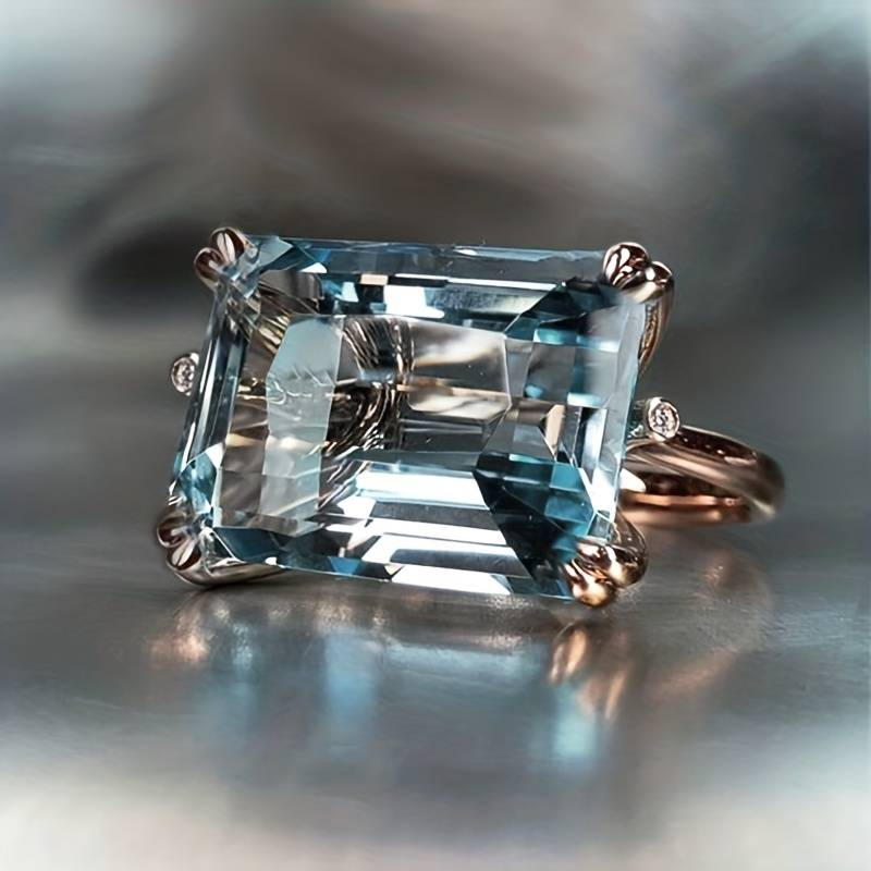 Fascinantes brincos vintage de prata com design de anel de zircônia azul cintilante