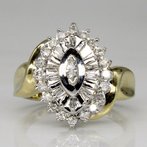 Anel de ouro com cristal brilhante para um glamour radiante