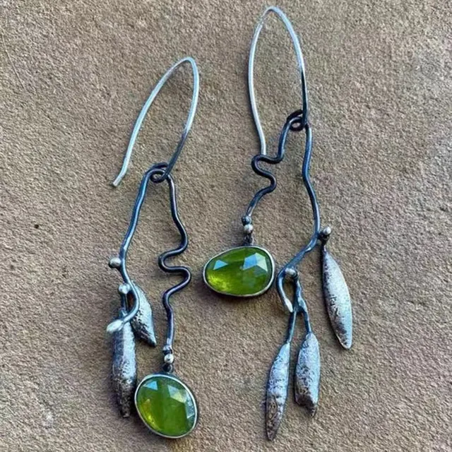 Brincos de Cristal Verde Vintage Elegantes para um Estilo Atemporal