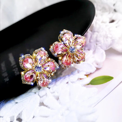 Brinco multicolorido de zircônia brilhante em prata de lei