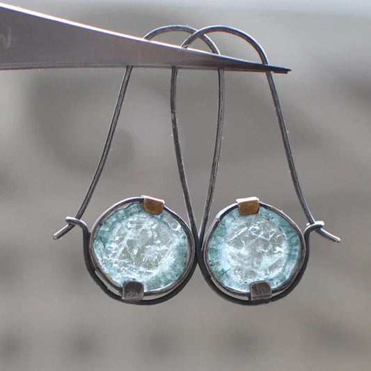 Brincos Elegantes Vintage com Design de Cristal da Lua