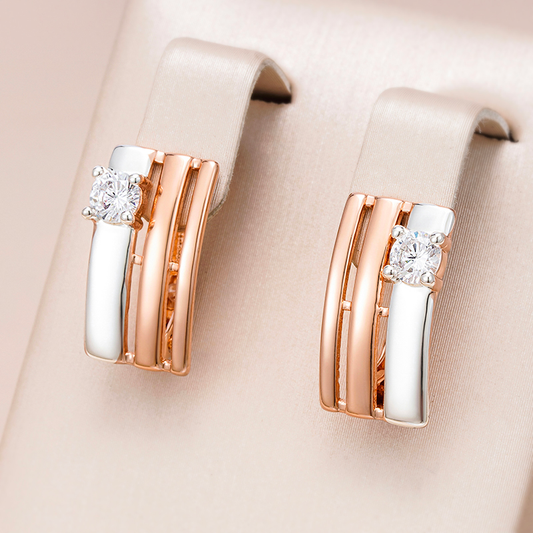 Elegantes brincos mini feitos de ouro e prata nobres