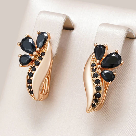 Elegantes brinco de cristal negro para um toque de glamour