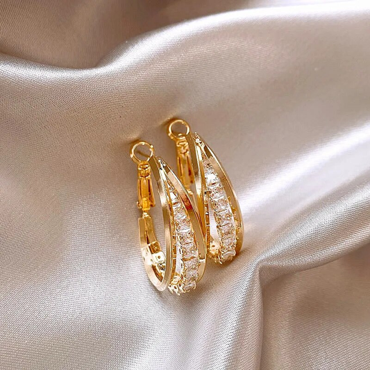 Brincos de cristal redondos elegantes para um visual cintilante