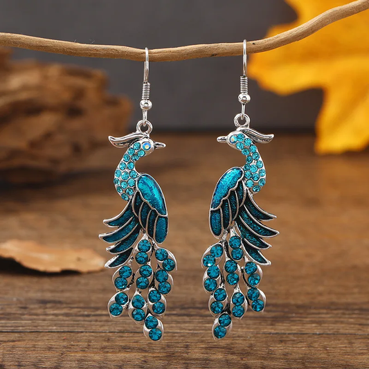 Brincos de Pavão Aquamarine Vintage Elegantes para um Toque Clássico