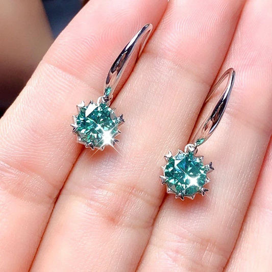 Brincos Turquesa Cativantes com Brilhantes Pedras de Zircônia