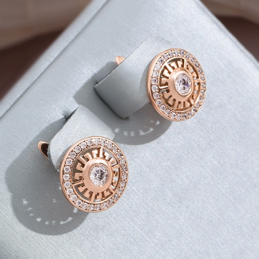 Earrings redondos elegantes com design radiante