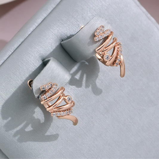 Brincos espirais brilhantes em ouro de altíssima qualidade – pura elegância em cada detalhe!