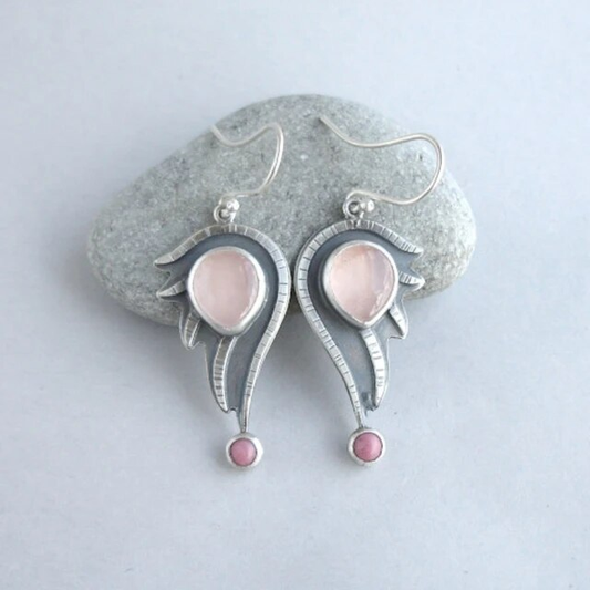 Fabulosos Brincos de Cristal Vintage Rosa para um Look Elegante