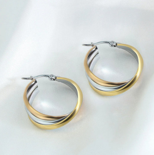 Brincos Boho Elegantes de Prata e Ouro de Alta Qualidade