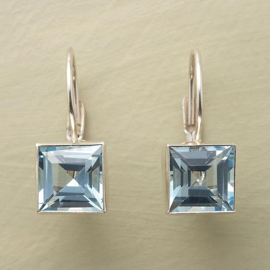 Brincos de Vidro Azul Vintage Cativantes que Brilham