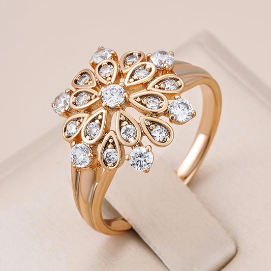 Anel Mandala Elegante com Brilho Radiante
