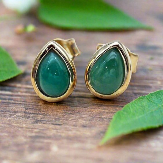Brincos Vintage Glamourosos em Verde Dourado Brilhante
